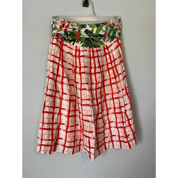 MAEVE Anthropologie County Fair Red Green Skirt Size 0 - Picture 4 of 7